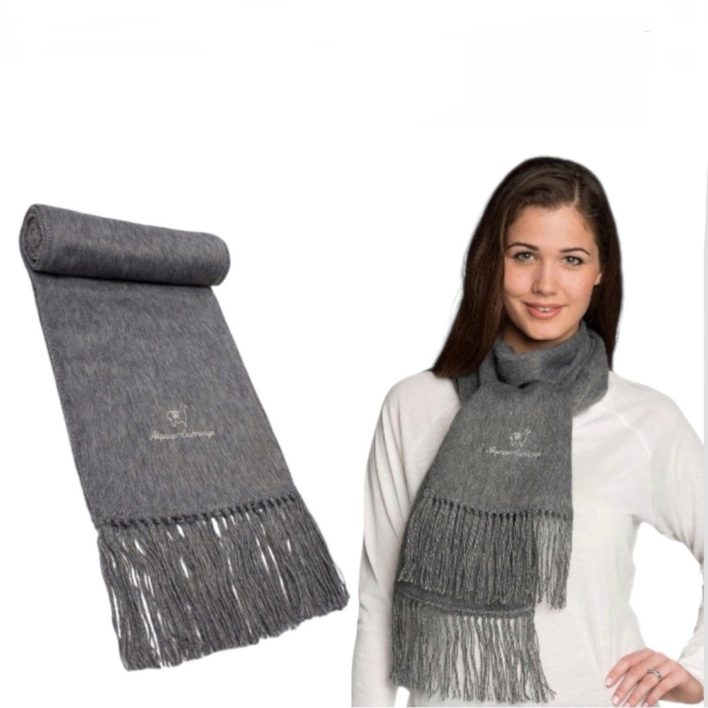 Alpaca Camargo Gray Authentic Peruvian Alpaca Winter Scarf